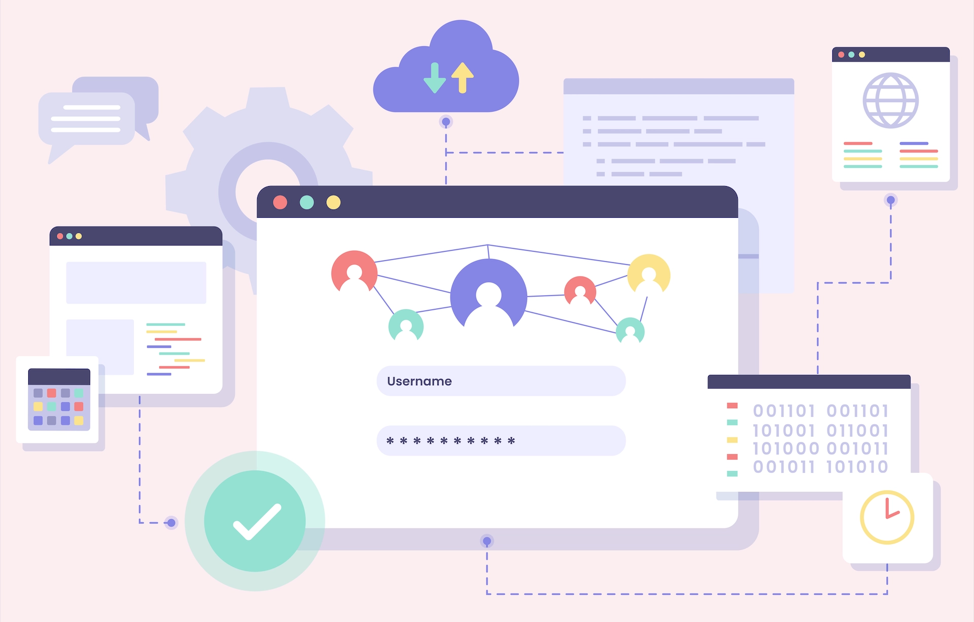 Illustration of digital data integration and user interface