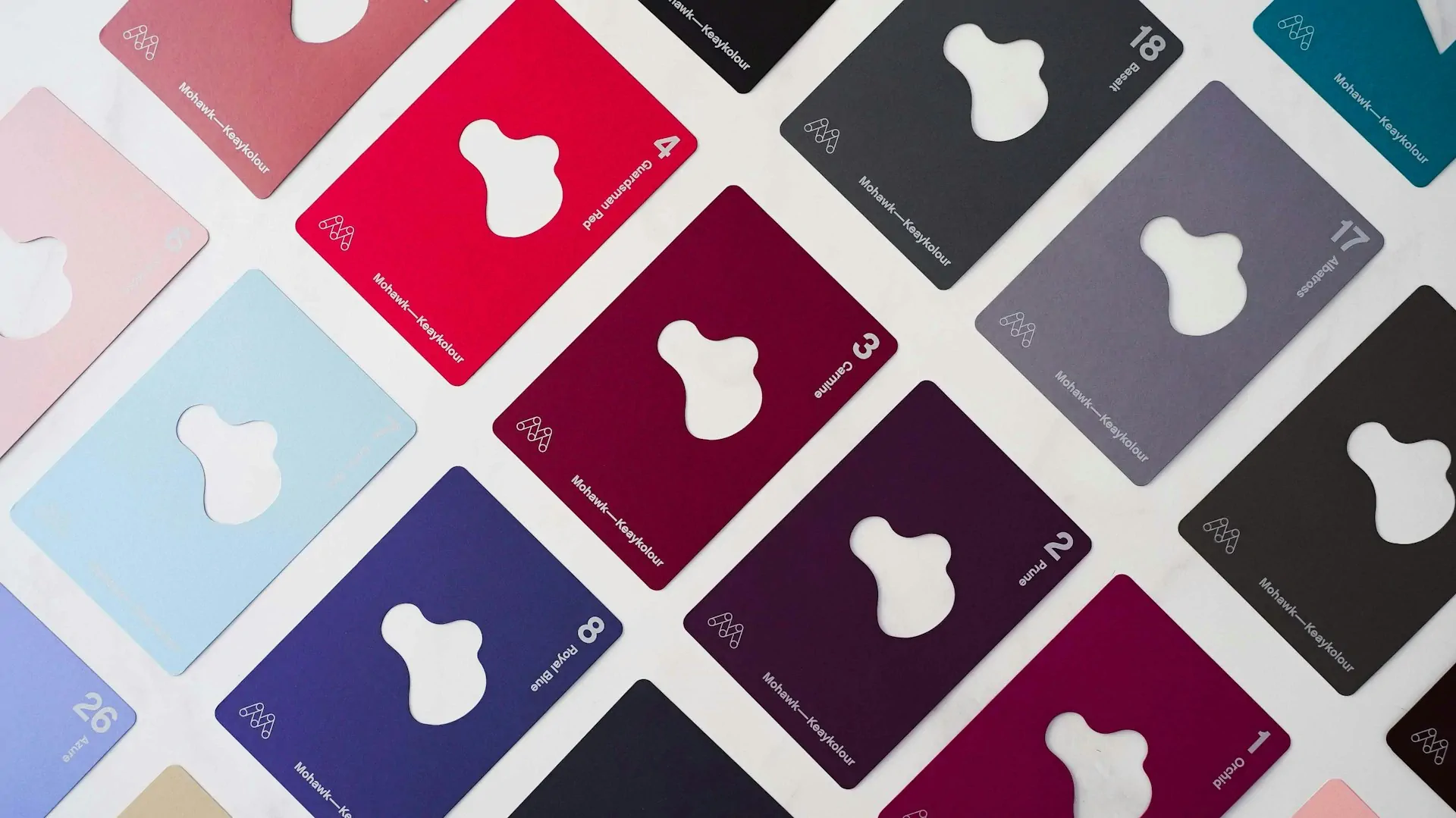 Colorful abstract shapes on cards