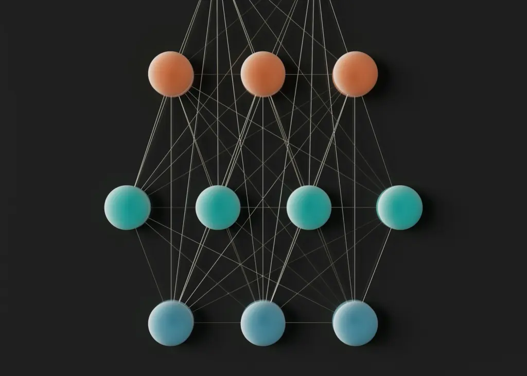Colorful spheres in abstract network connection design