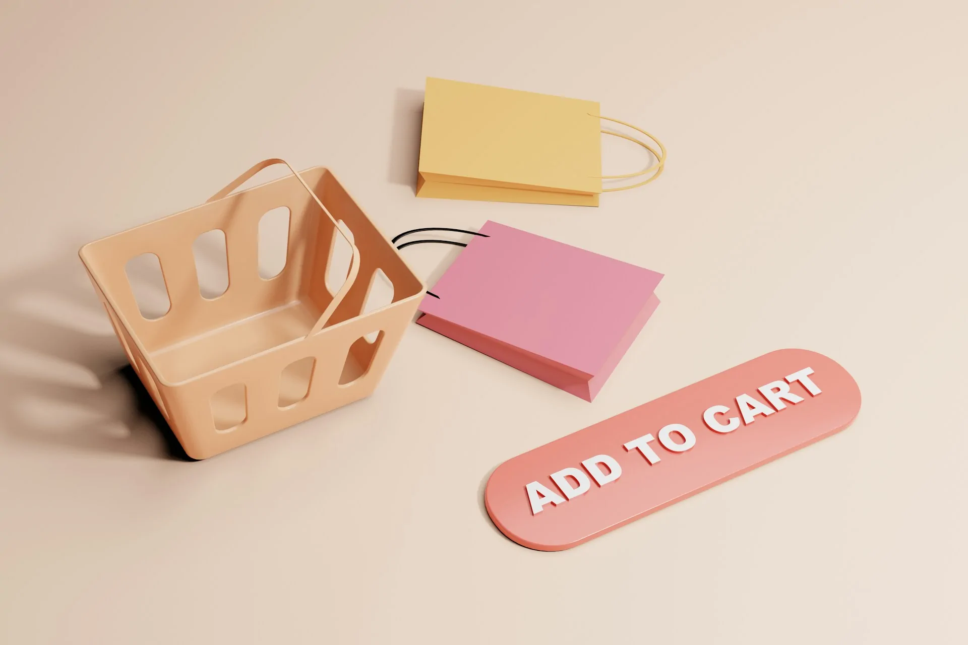 Shopping items and 'Add to Cart' sign